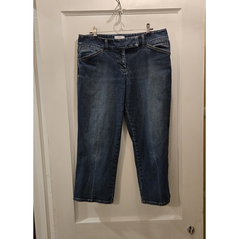 Ann Taylor Loft Women's Cropped Capri Jeans Pockets Zip Hook Button Size 6